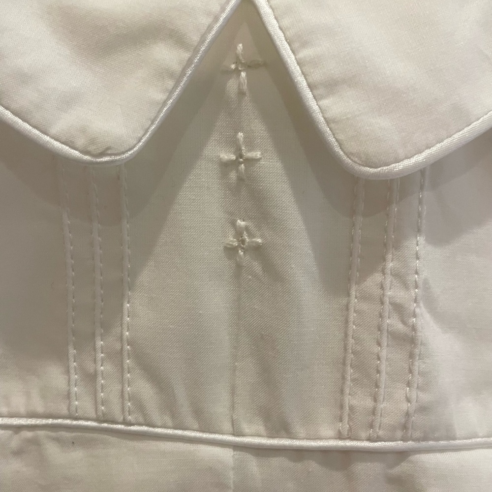 NWT, Bella Bliss Baby Boy Baptismal Romper. Size 6 Mos